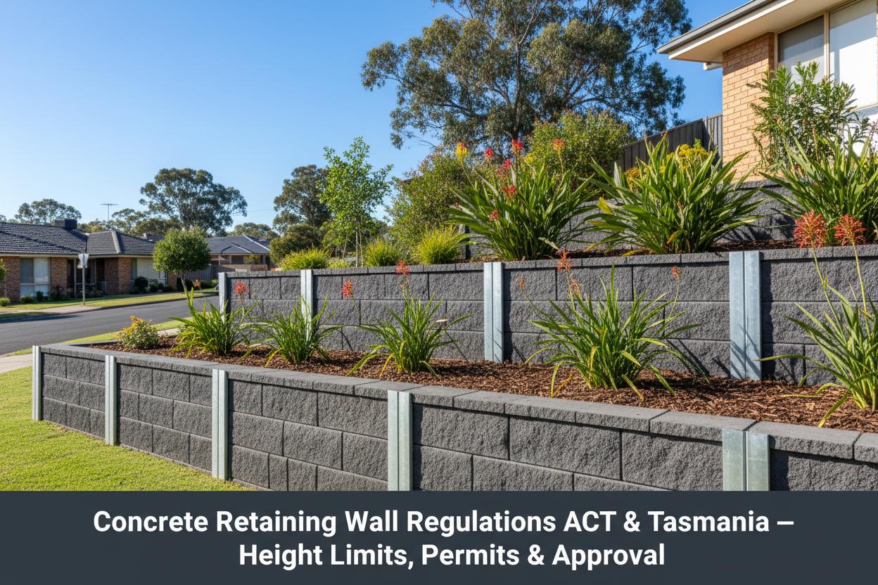 Retaining Wall Regulations ACT & Tasmania — Height Limits, Permits & Approval