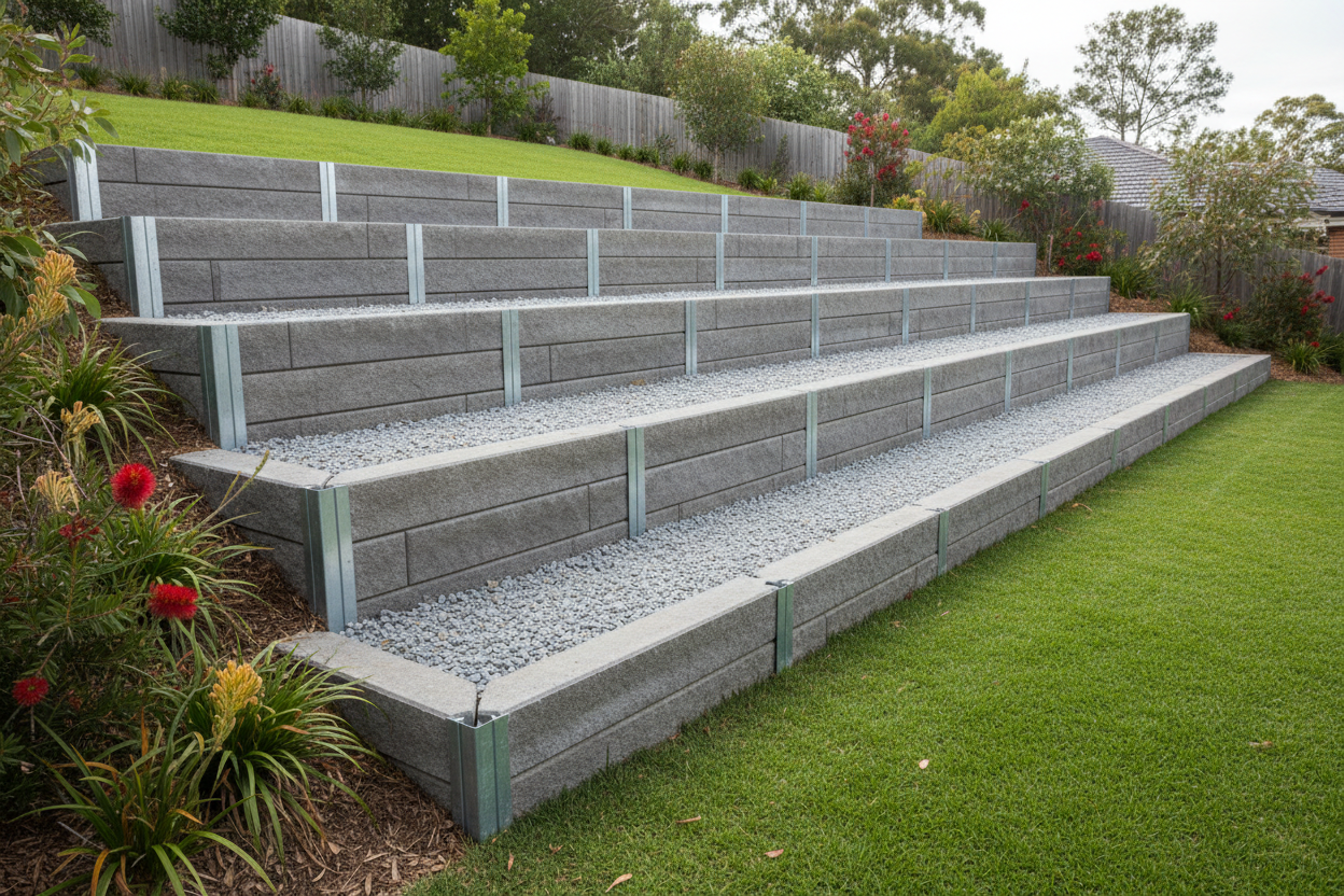 How to Build a Retaining Wall on a Slope — Stepped and Tiered Walls
