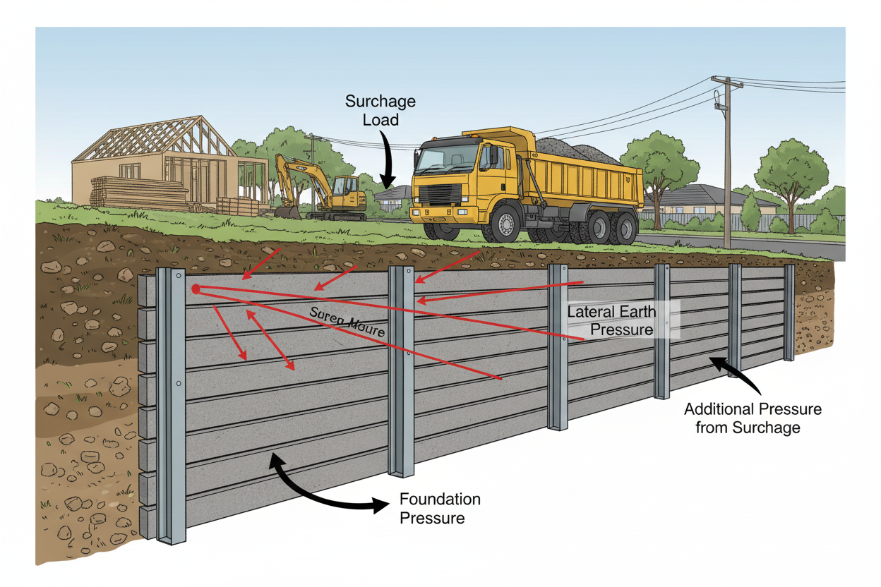 What Is a Surcharge Load? Why It Matters for Retaining Walls