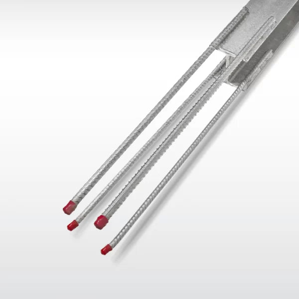 Galvanised 100UC H post with Reo for concrete sleeper retaining walls