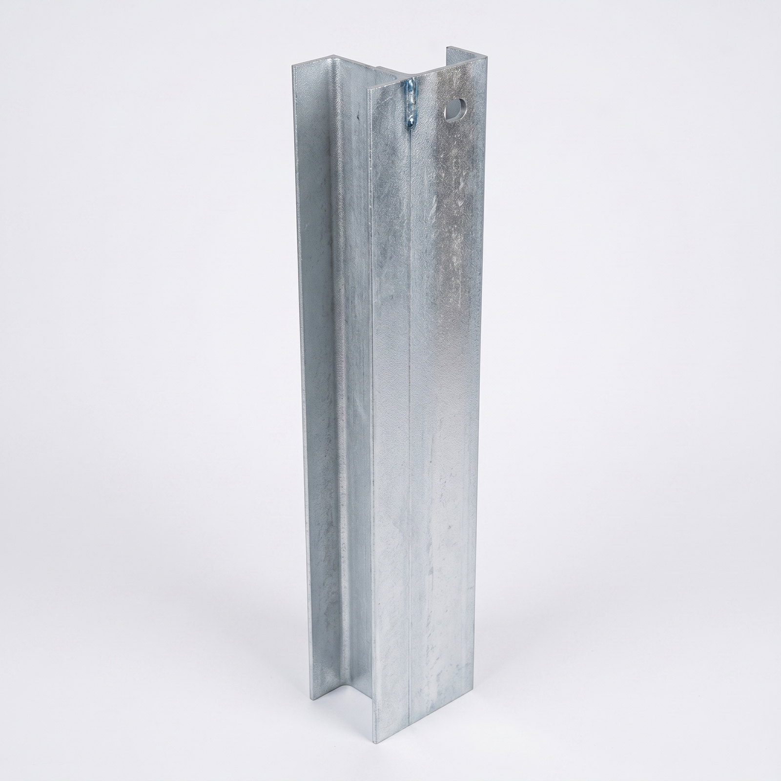 Galvanised steel 90 degree corner post 100PFC for concrete sleeper retaining walls