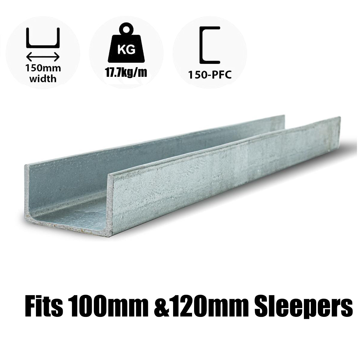 Galvanised steel C post 150PFC heavy duty end post for retaining walls