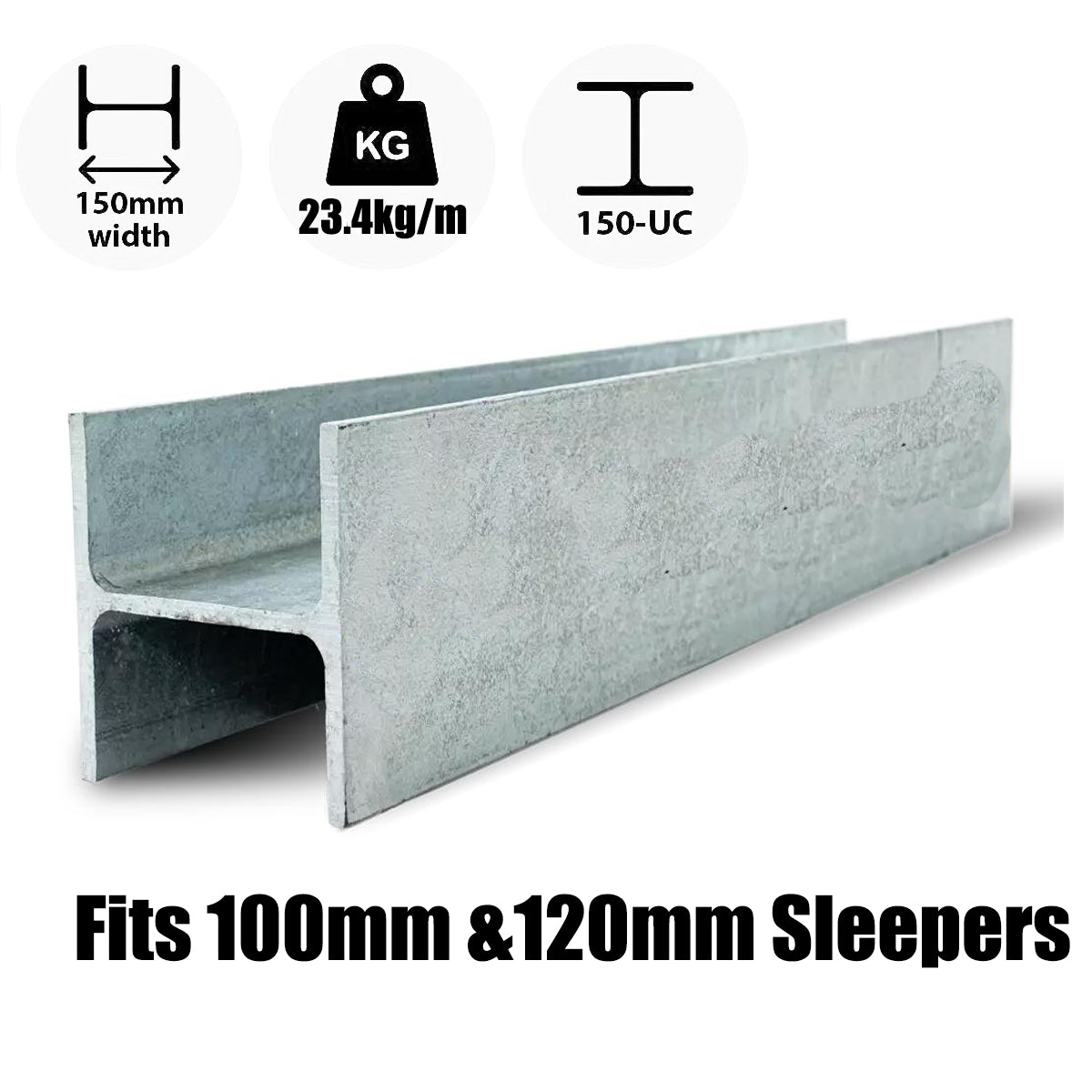 Galvanised steel H post 150UC 23 heavy duty for retaining walls