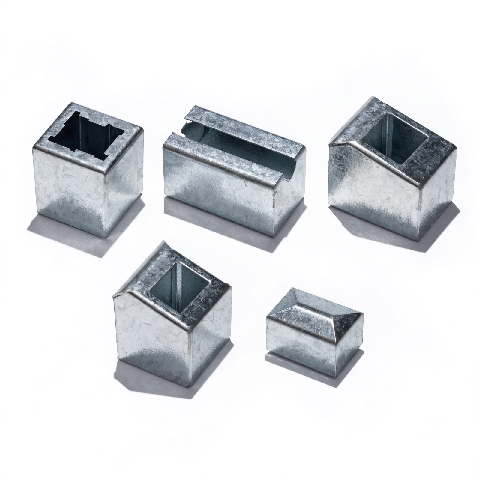 Galvanised steel post caps for H-beam and C-channel retaining wall posts