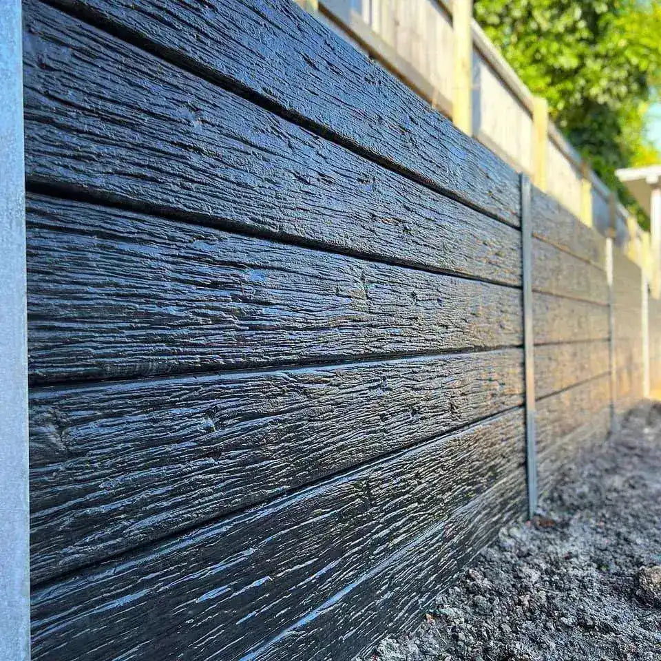 Premium sealed timber-look concrete sleeper retaining wall