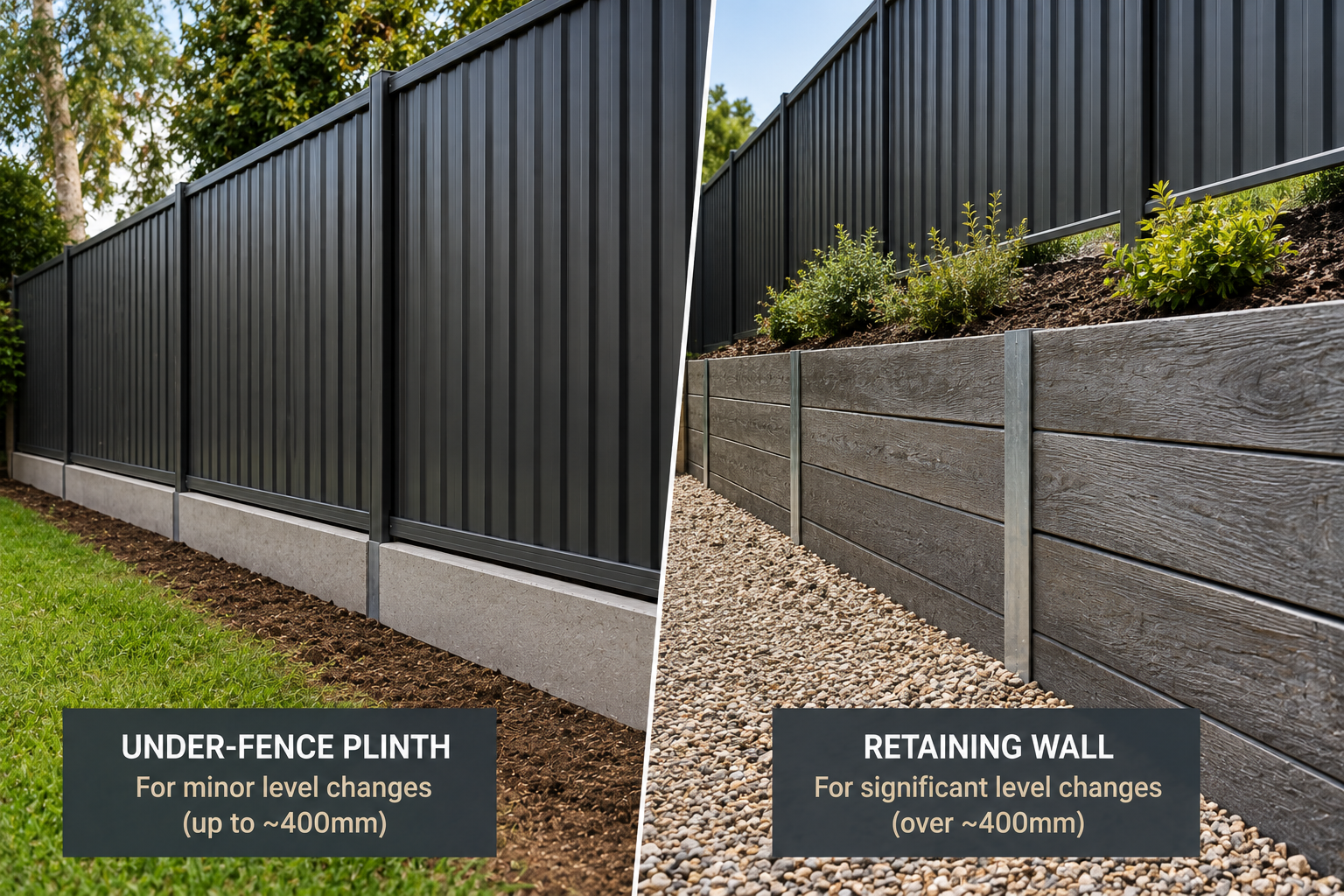Under-Fence Plinth vs Retaining Wall: Which Do You Need