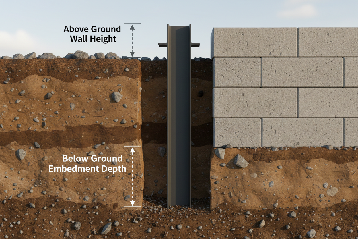 How Deep Should Retaining Wall Posts Be? Post Embedment Guide