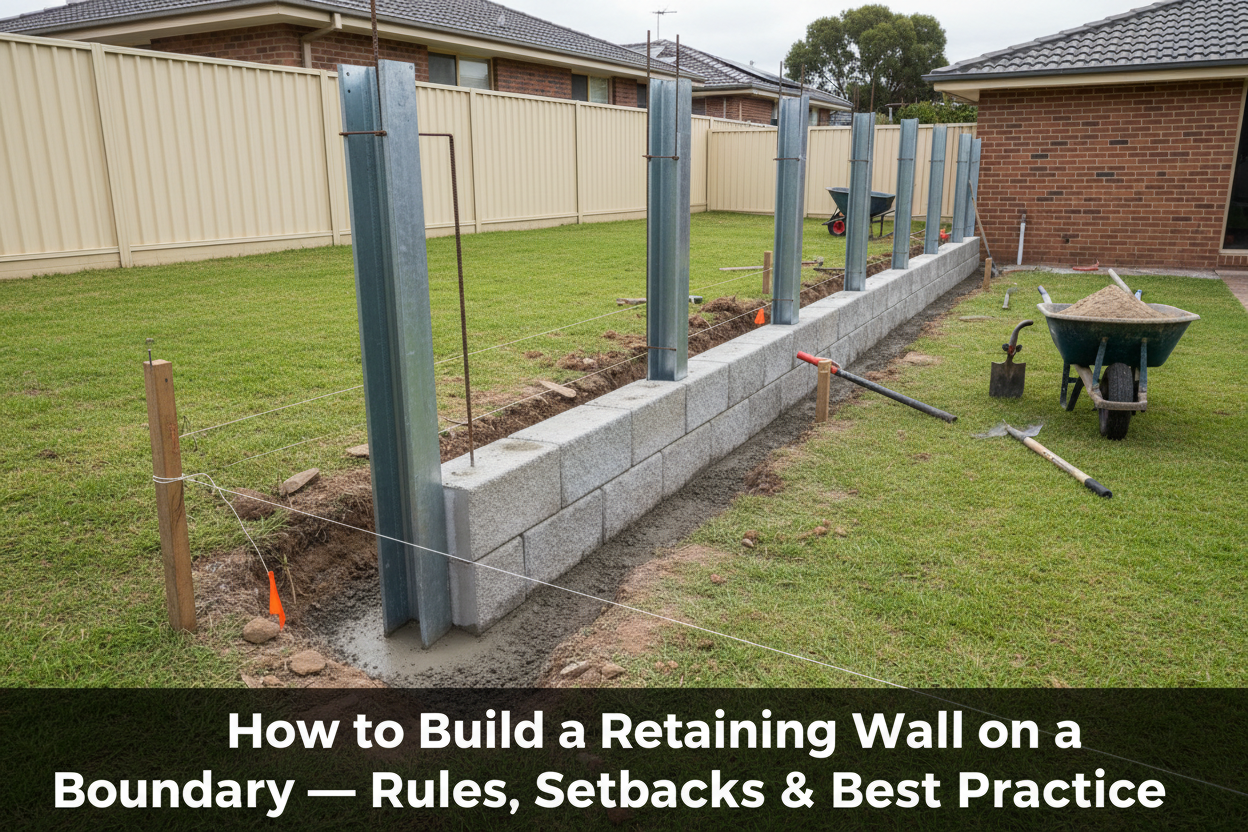 How to Build a Retaining Wall on a Boundary — Rules, Setbacks & Best Practice