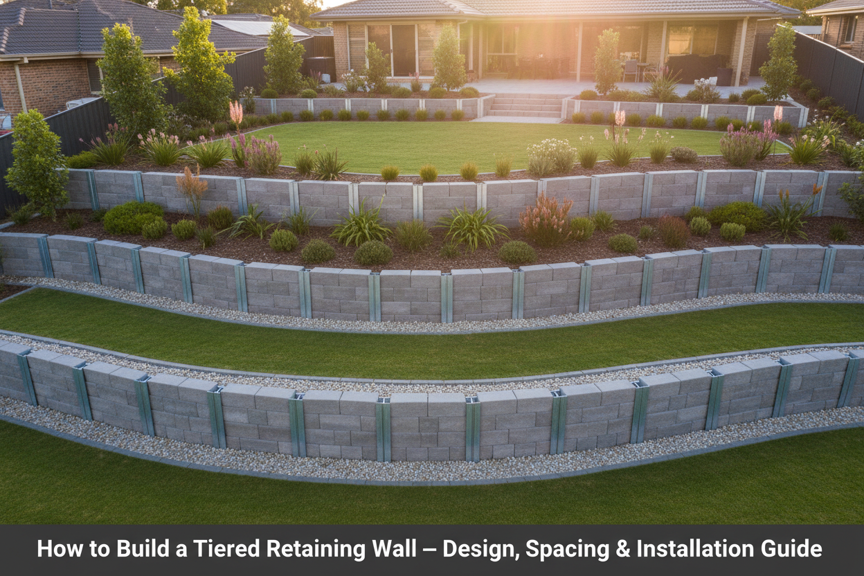 How to Build a Tiered Retaining Wall — Design, Spacing & Installation Guide
