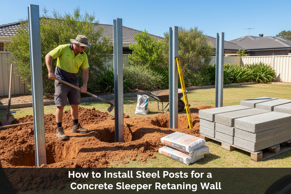 How to Install Steel Posts for a Retaining Wall | RWD - Retaining Walls ...