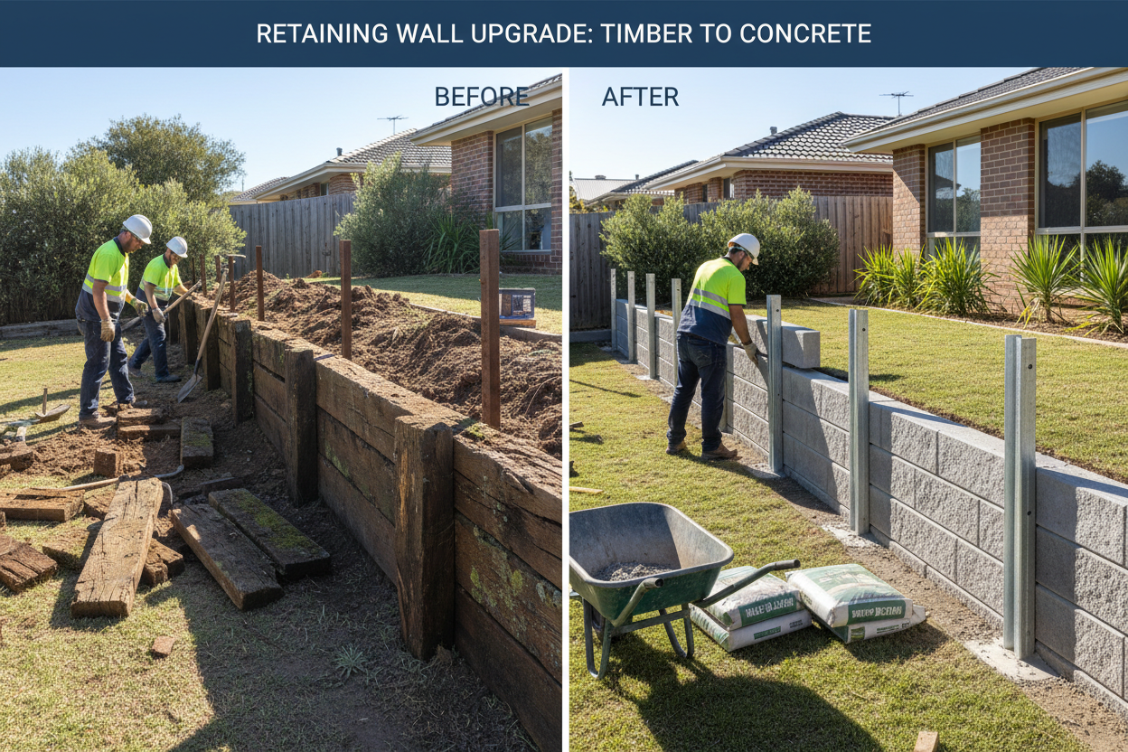 How to Replace a Failed Timber Sleeper Retaining Wall