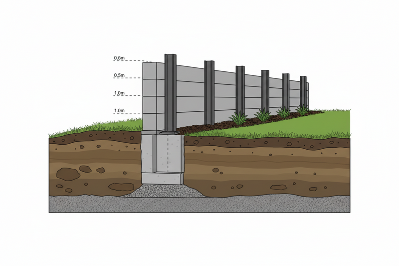 Retaining Wall Footings — Depth, Size & Concrete Guide | RWD ...