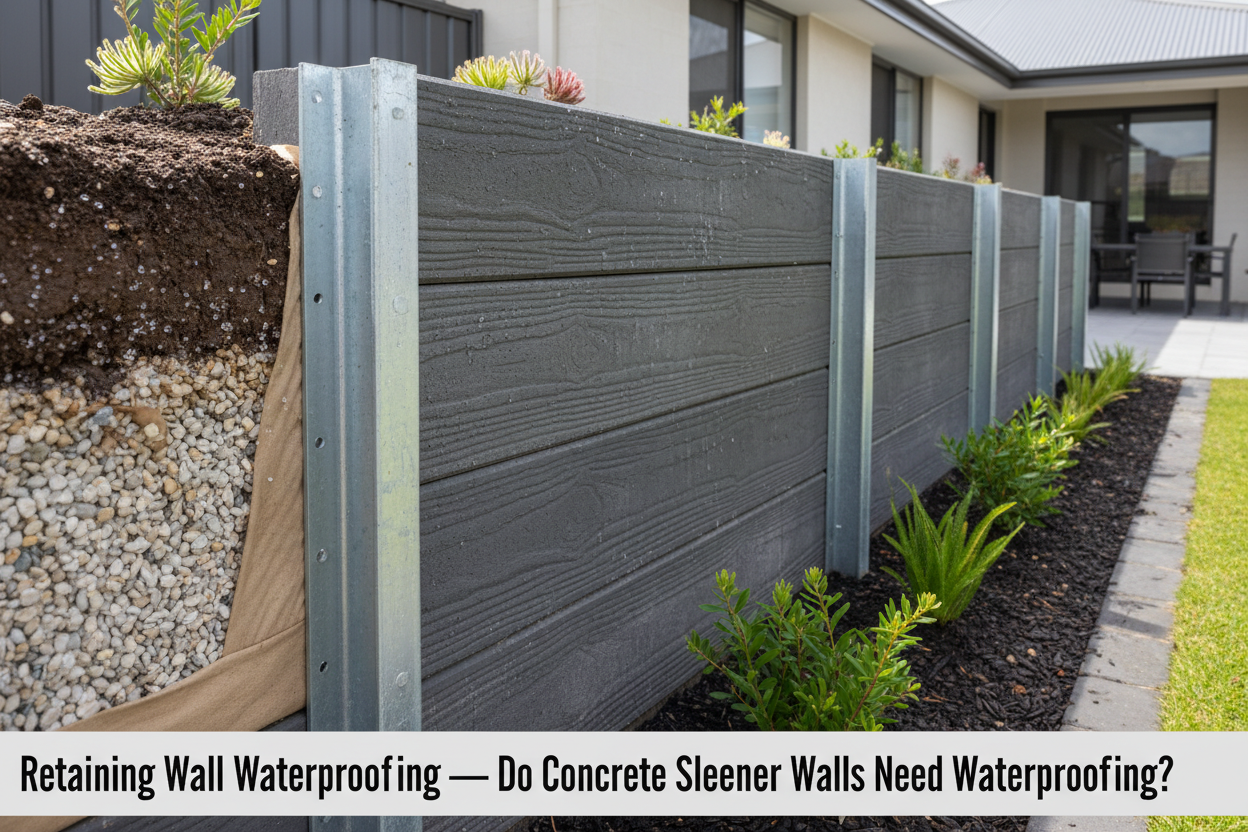 Retaining Wall Waterproofing — Do Concrete Sleeper Walls Need Waterproofing?