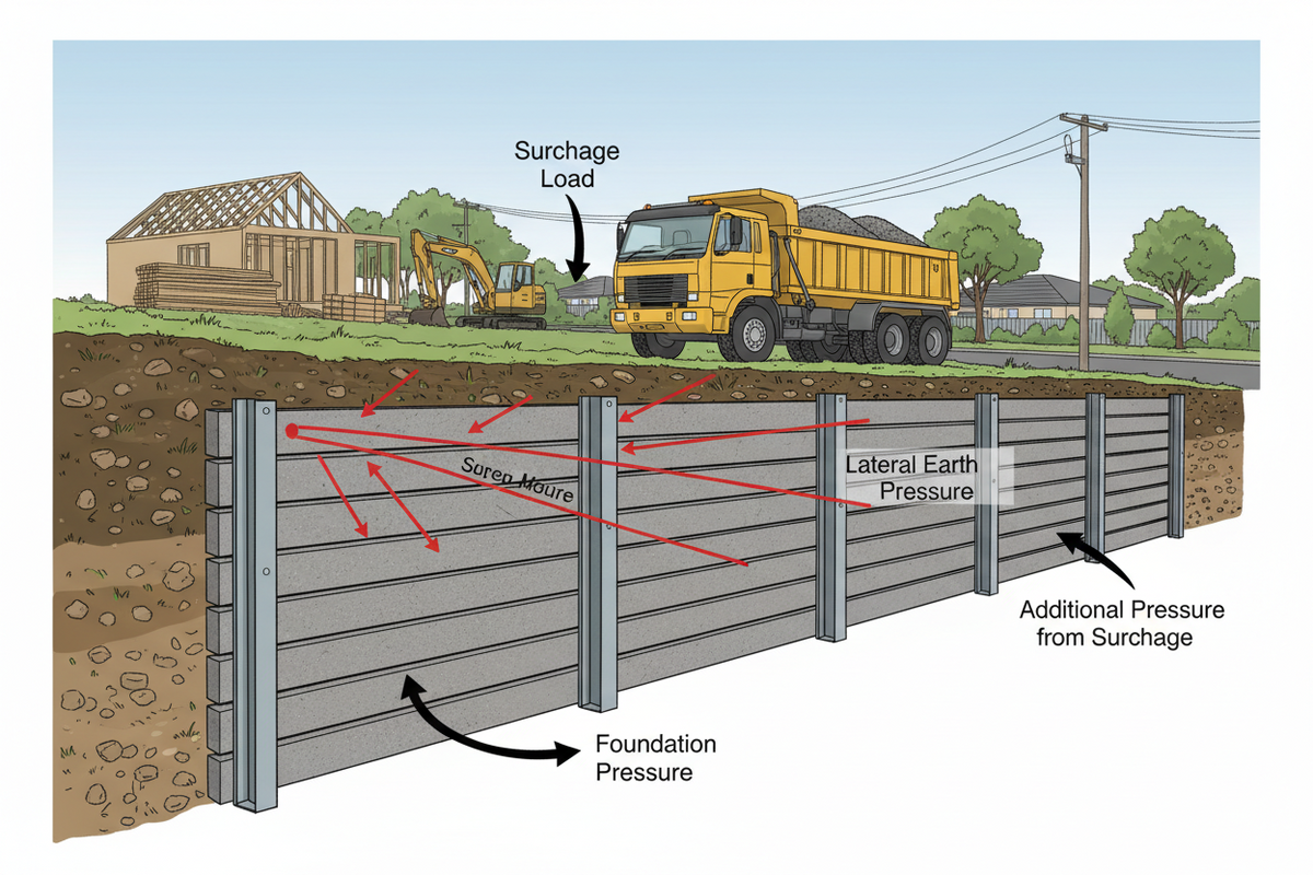 What Is a Surcharge Load? Retaining Wall Guide | RWD - Retaining Walls ...