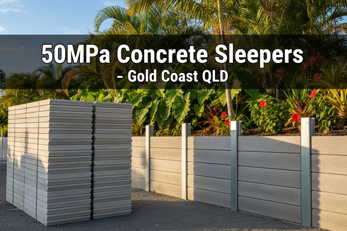 50MPa Concrete Sleepers Gold Coast QLD | Retaining Walls Direct