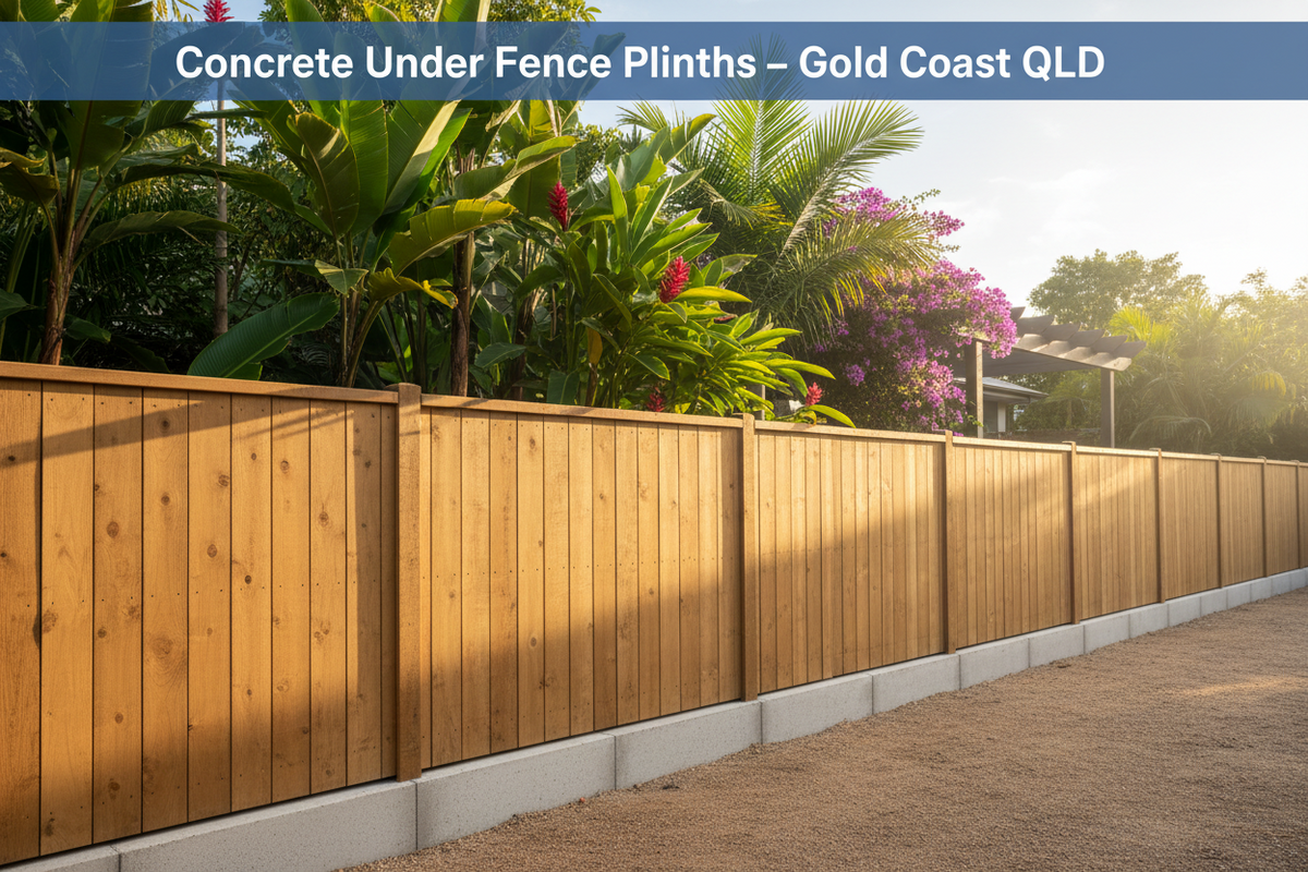 Concrete Under Fence Plinths Gold Coast QLD — Retaining Walls Direct