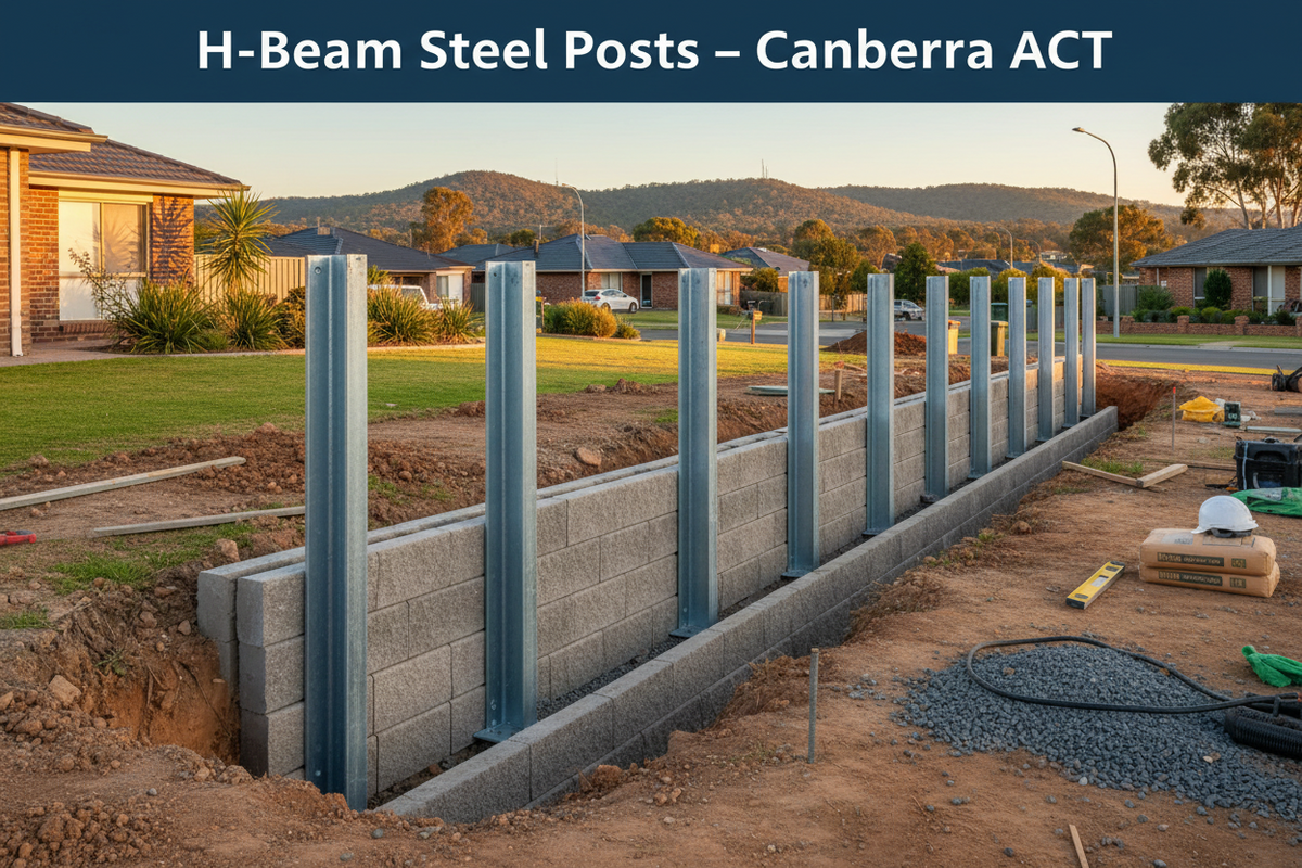 H-Beam Steel Posts Canberra ACT | Retaining Walls Direct