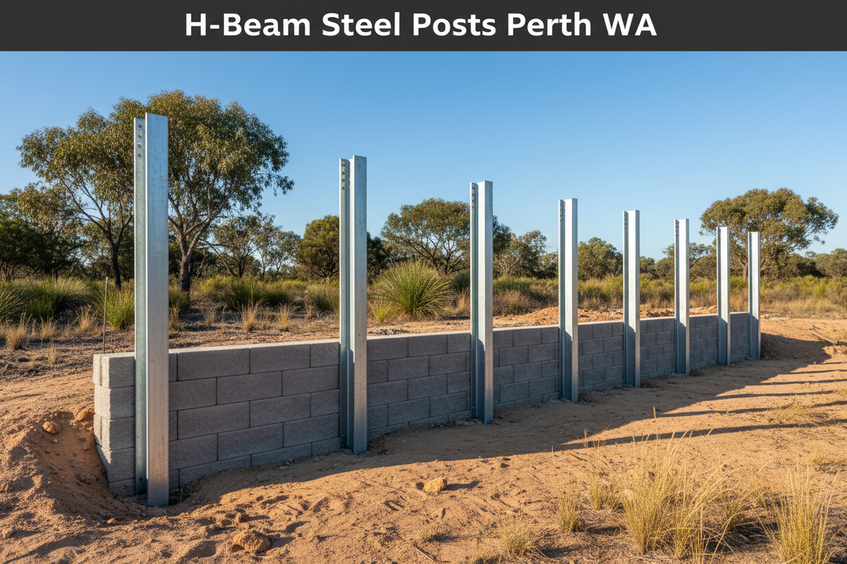 H-Beam Steel Posts Perth WA | Retaining Walls Direct