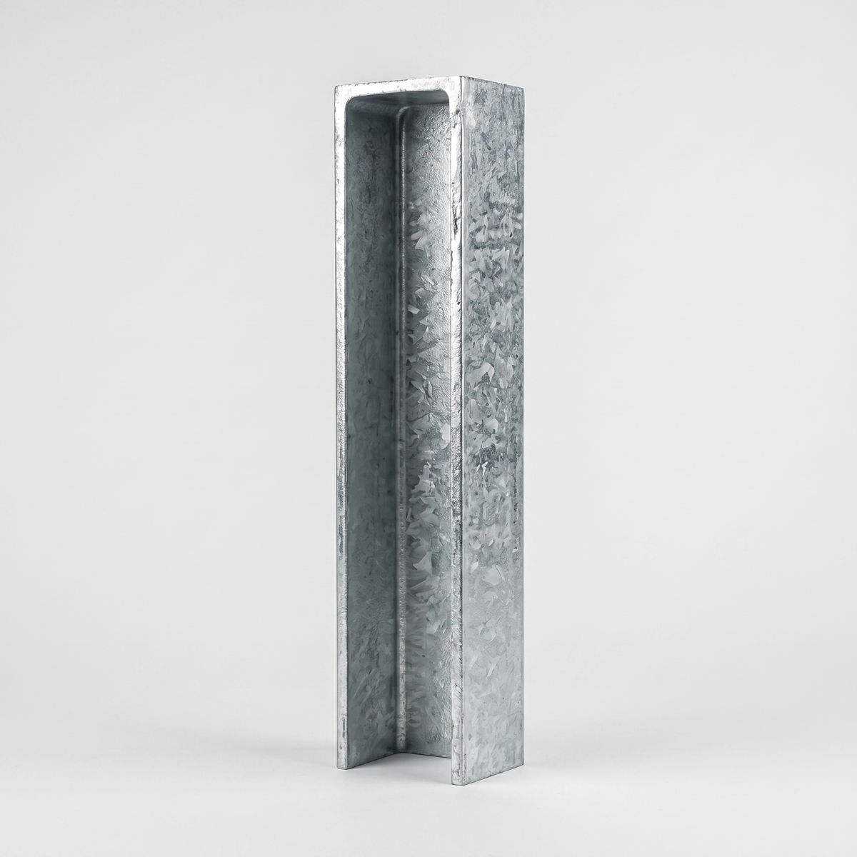 Galvanised steel C-channel 100PFC end post for concrete sleeper retaining walls