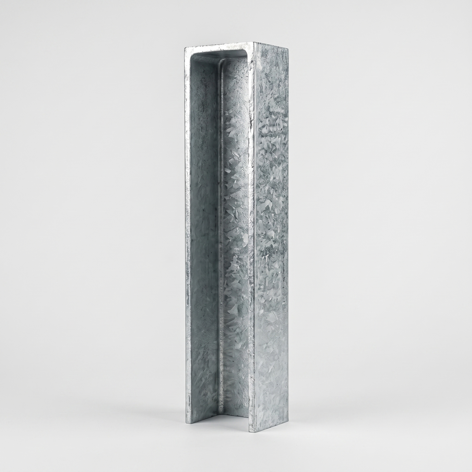 Galvanised steel C-channel 100PFC end post for concrete sleeper retaining walls