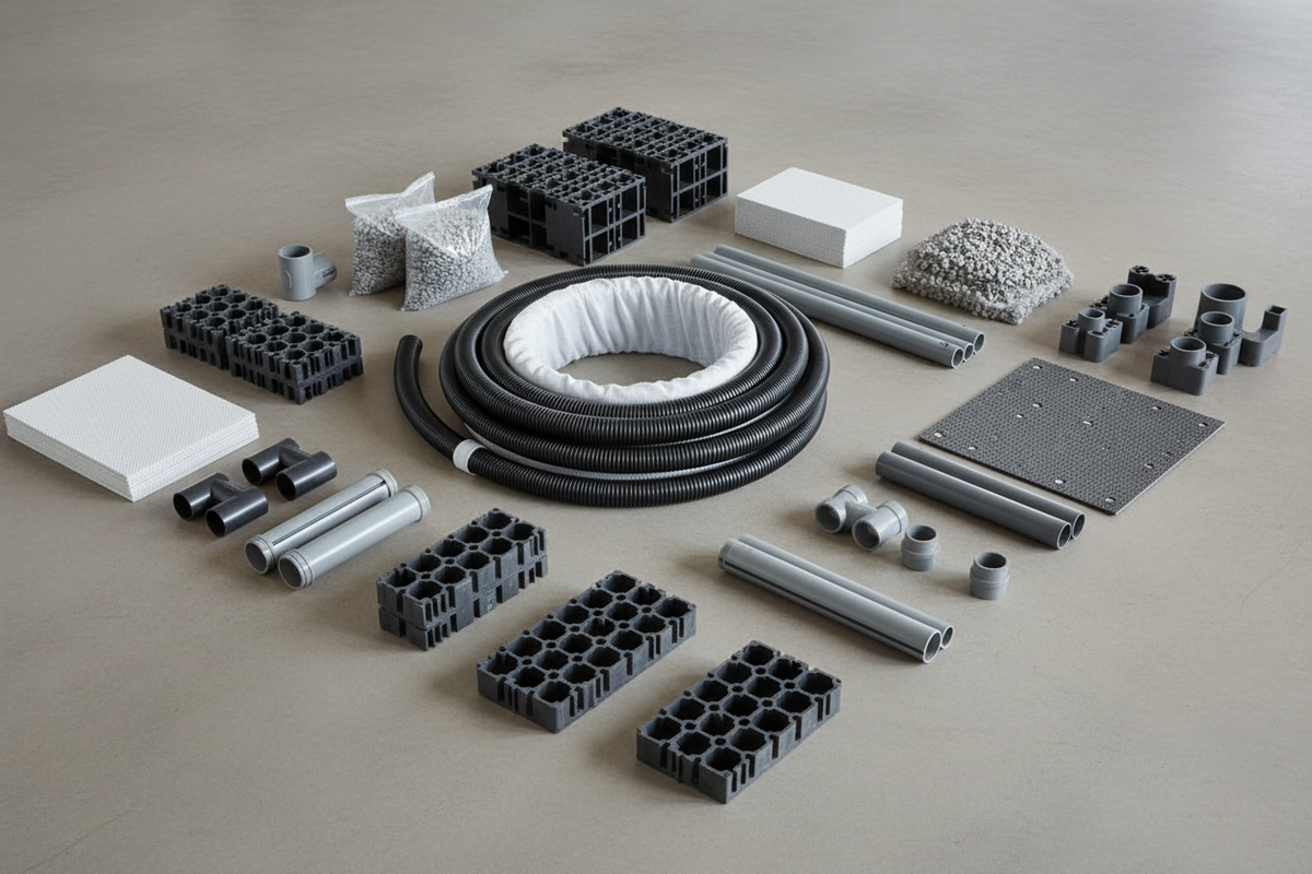 Retaining wall drainage kit with ag pipe and geotextile sock