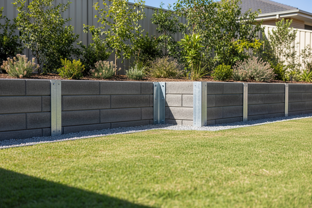 45 Degree Corner Galvanised Steel Joiner Post (100 Series) | Retaining Walls Direct