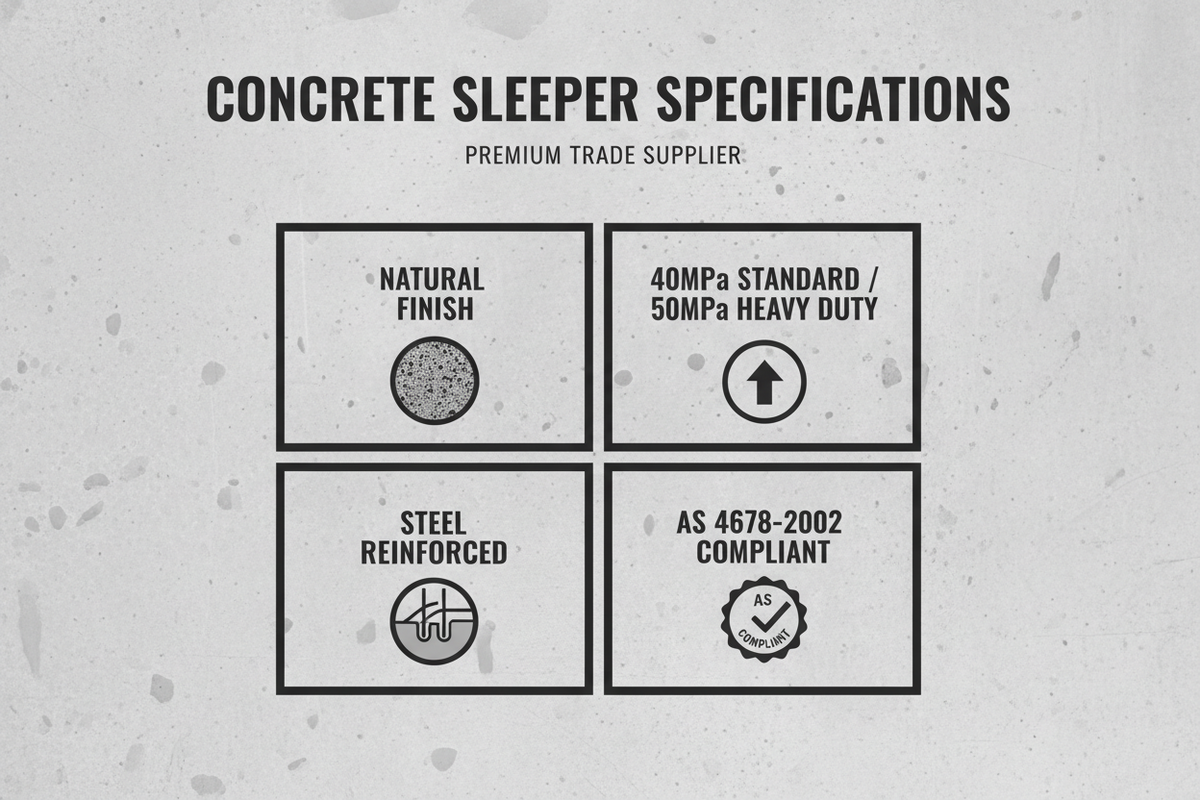 Natural Concrete Sleepers | Retaining Walls Direct