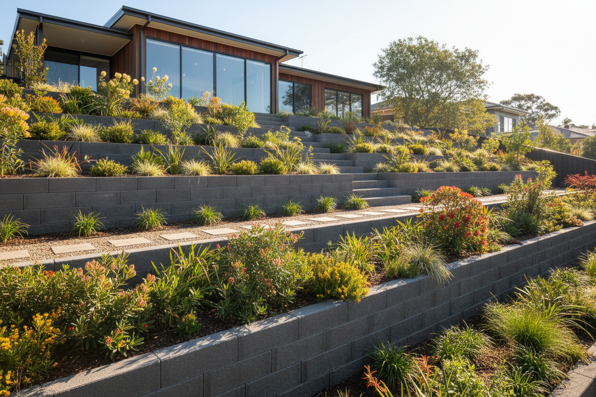 Terraced Retaining Wall Garden — Lifestyle