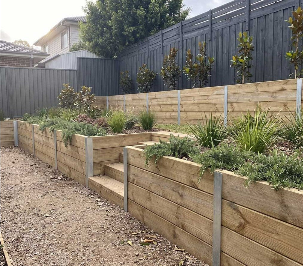 Treated pine timber sleepers 200x75mm H4 for retaining walls